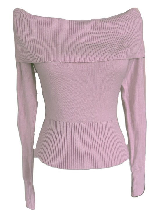 Brandy Melville Sweaters - Brandy Melville Dusty Pink Off-Shoulder Ribbed Knit Sweater